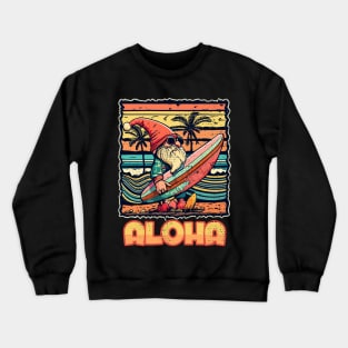 Aloha Surf Hawaii Vintage Christmas Gnome Crewneck Sweatshirt